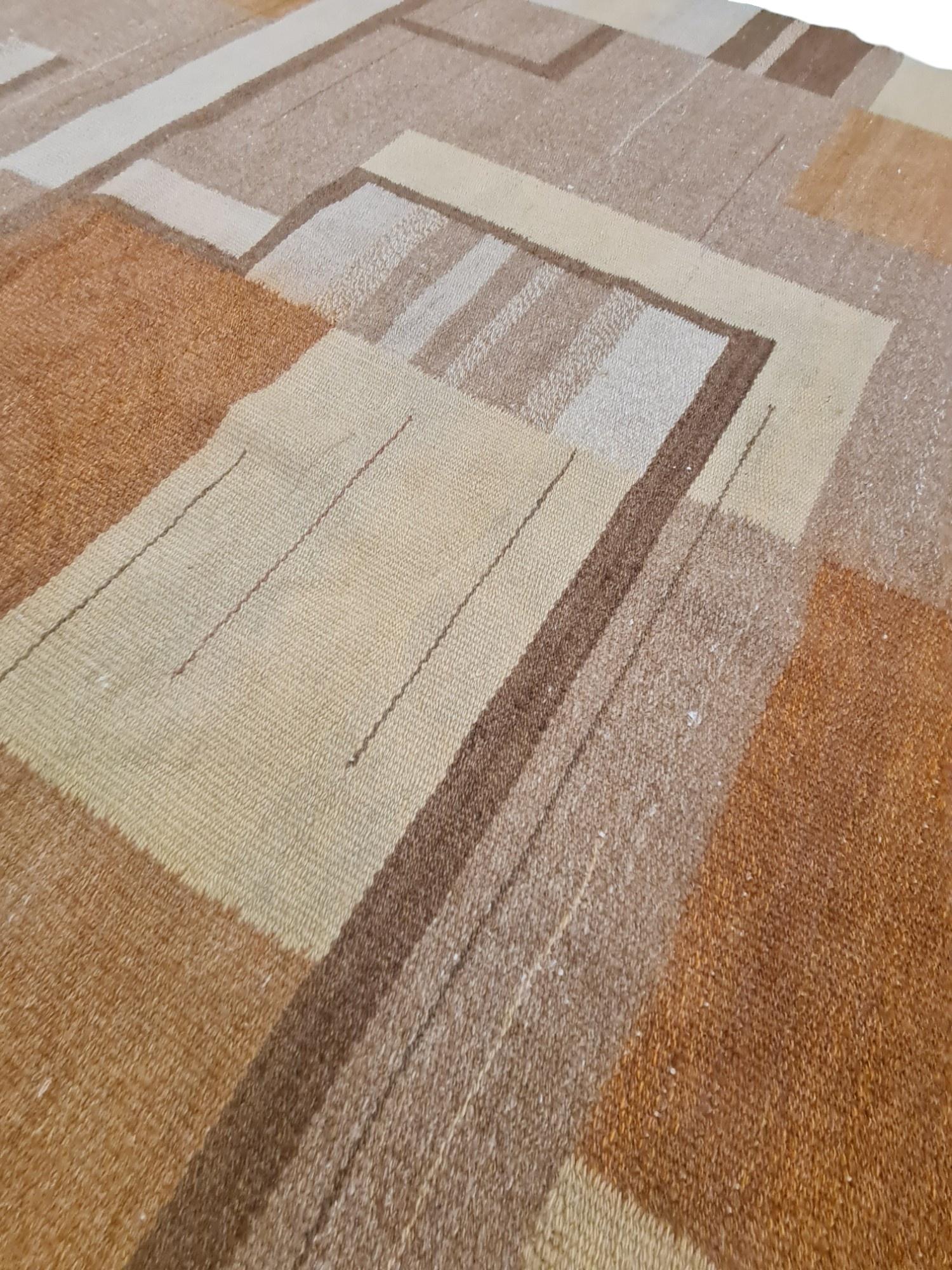 Finnish Flat-Weave Carpet, 1930s In Good Condition For Sale In Helsinki, FI