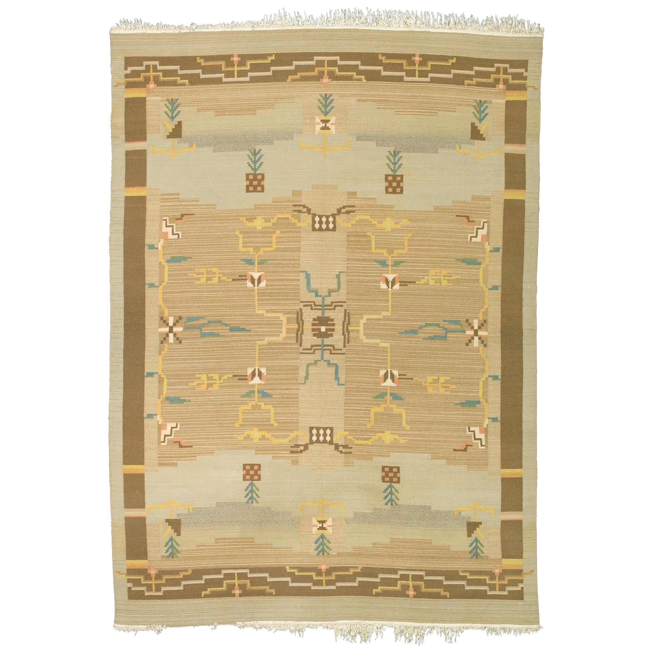 Finnish Flat Weave Rug For Sale