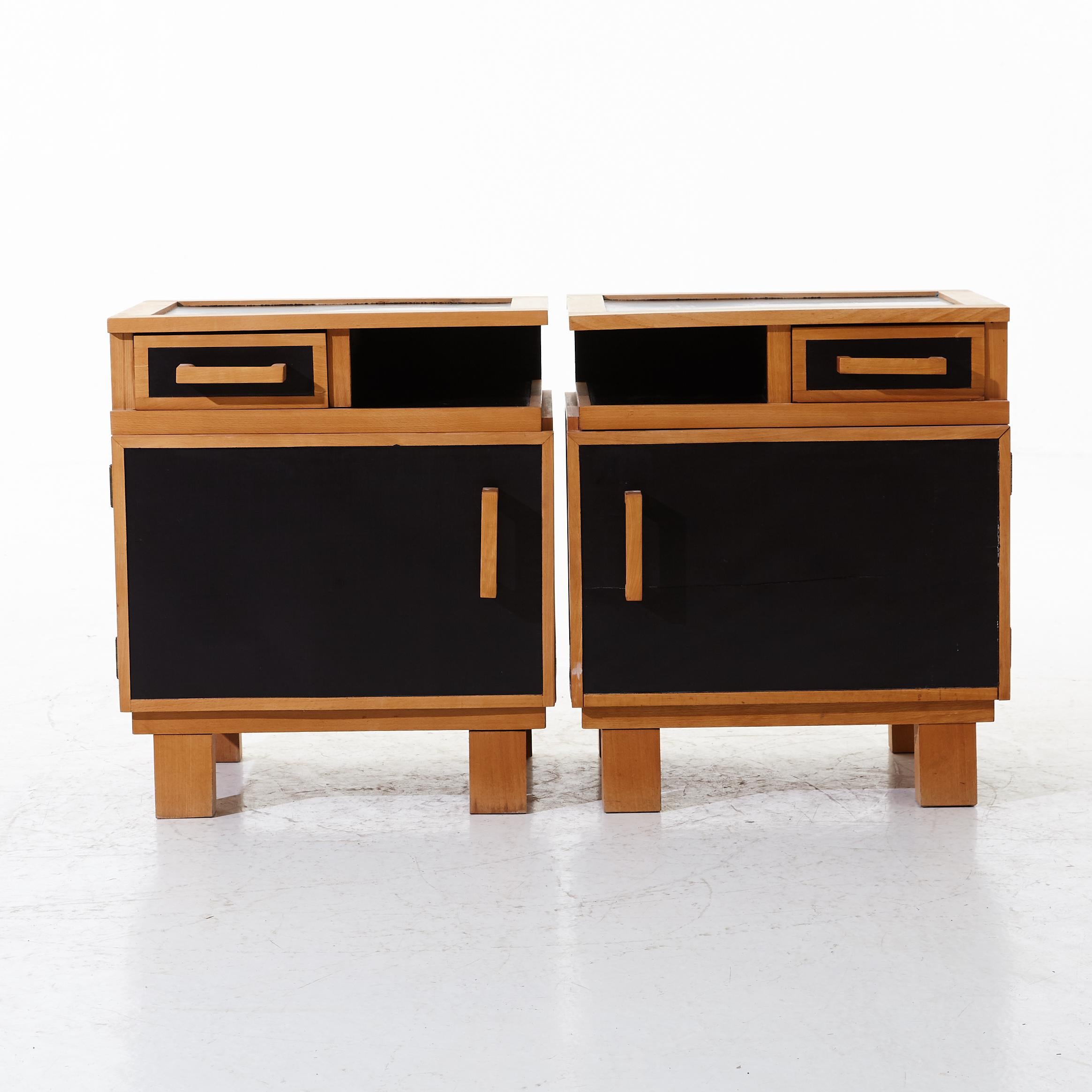 Finnish beside furniture in the manner of Alvar Aalto designed and produced during the 1950s in Finland.