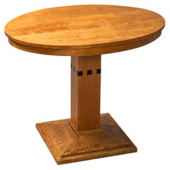 Finnish Functionalist Oval Pedestal Table in Birch, 1940s