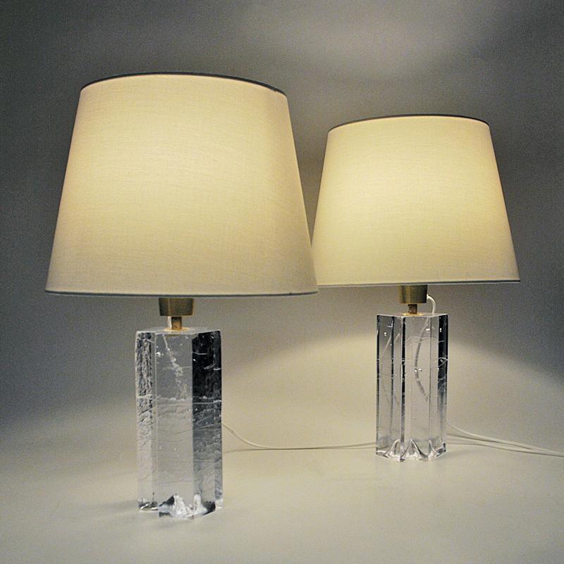 Finnish Glass Table Lamp Pair Arkipelago by Timo Sarpaneva for Ittala 1970s 3