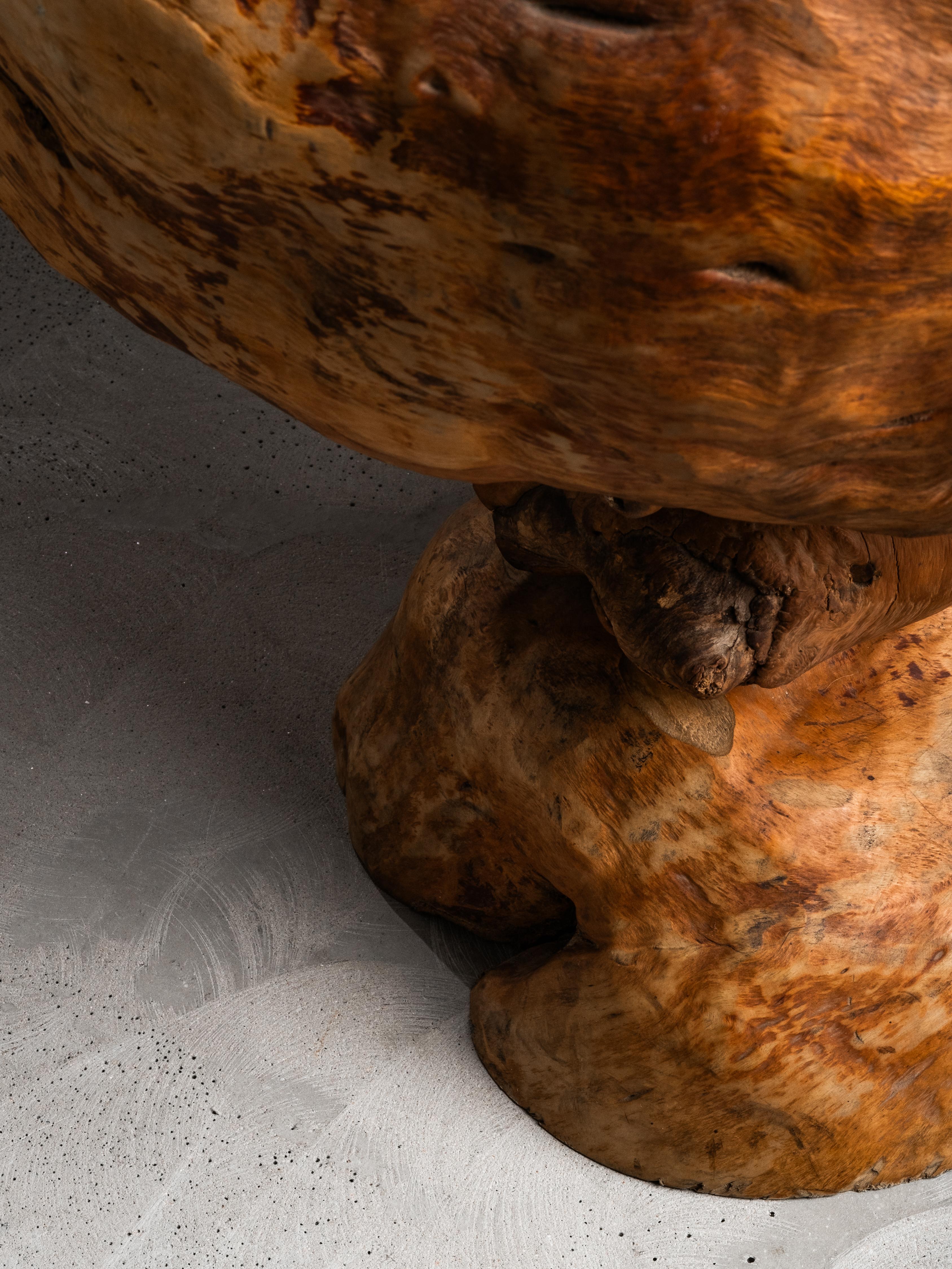 Finnischer handgefertigter Folk Art Burl Wood Stuhl, Mitte 20. im Angebot 11