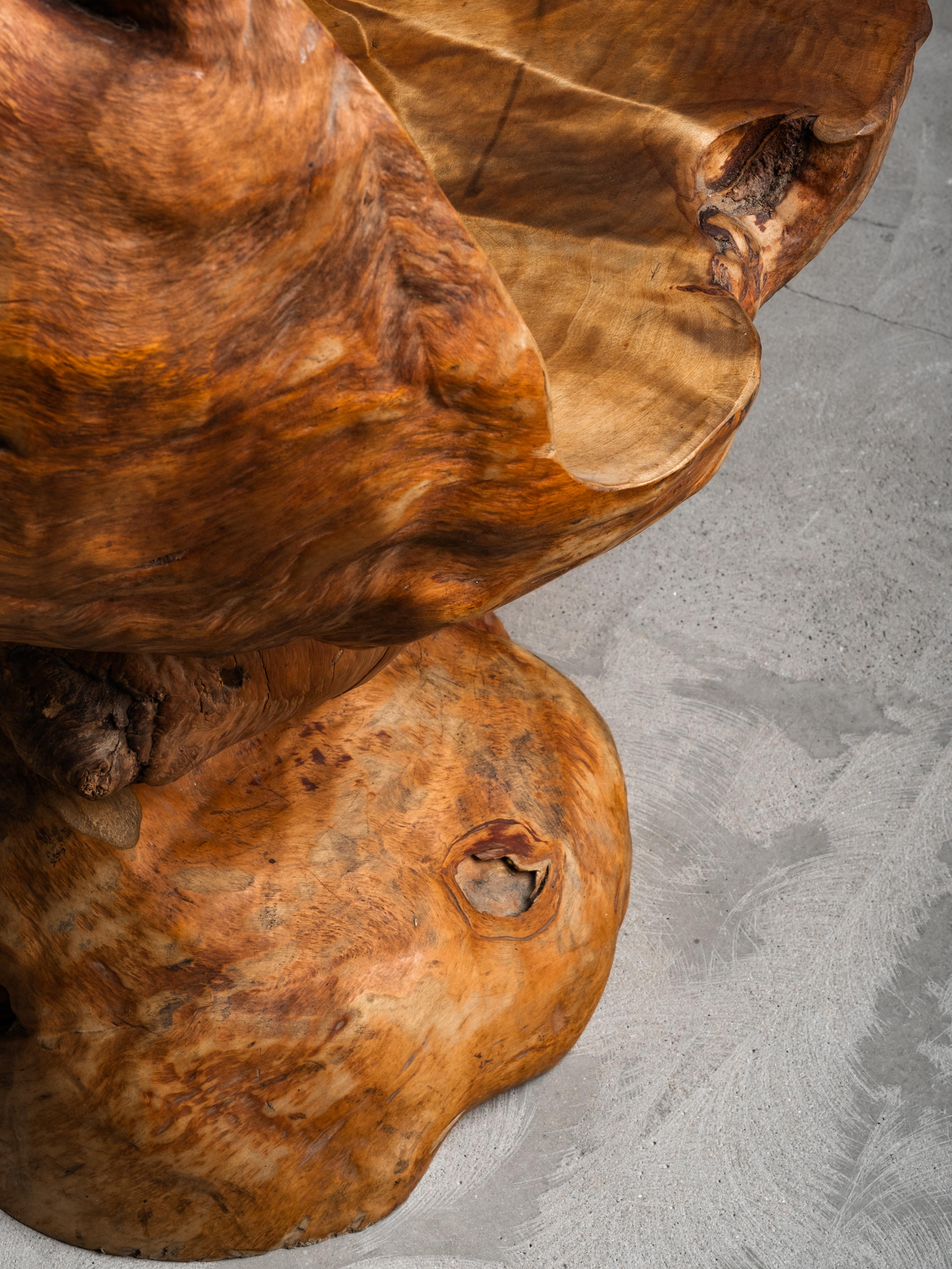 Finnischer handgefertigter Folk Art Burl Wood Stuhl, Mitte 20. im Angebot 12