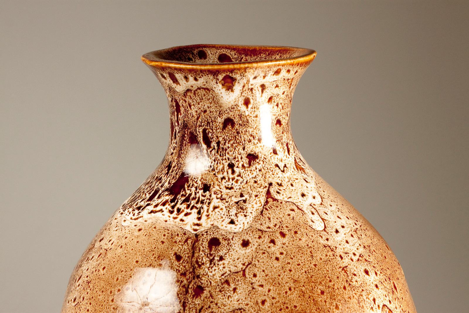 Scandinavian Modern Finnish Late 20th Century Large Vase with Amazing Glaze For Sale