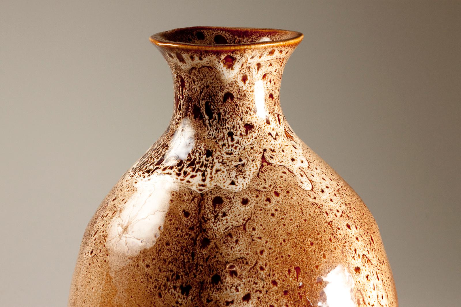 Hand-Crafted Finnish Late 20th Century Large Vase with Amazing Glaze For Sale