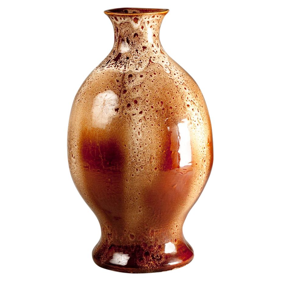 Finnish Late 20th Century Large Vase with Amazing Glaze For Sale