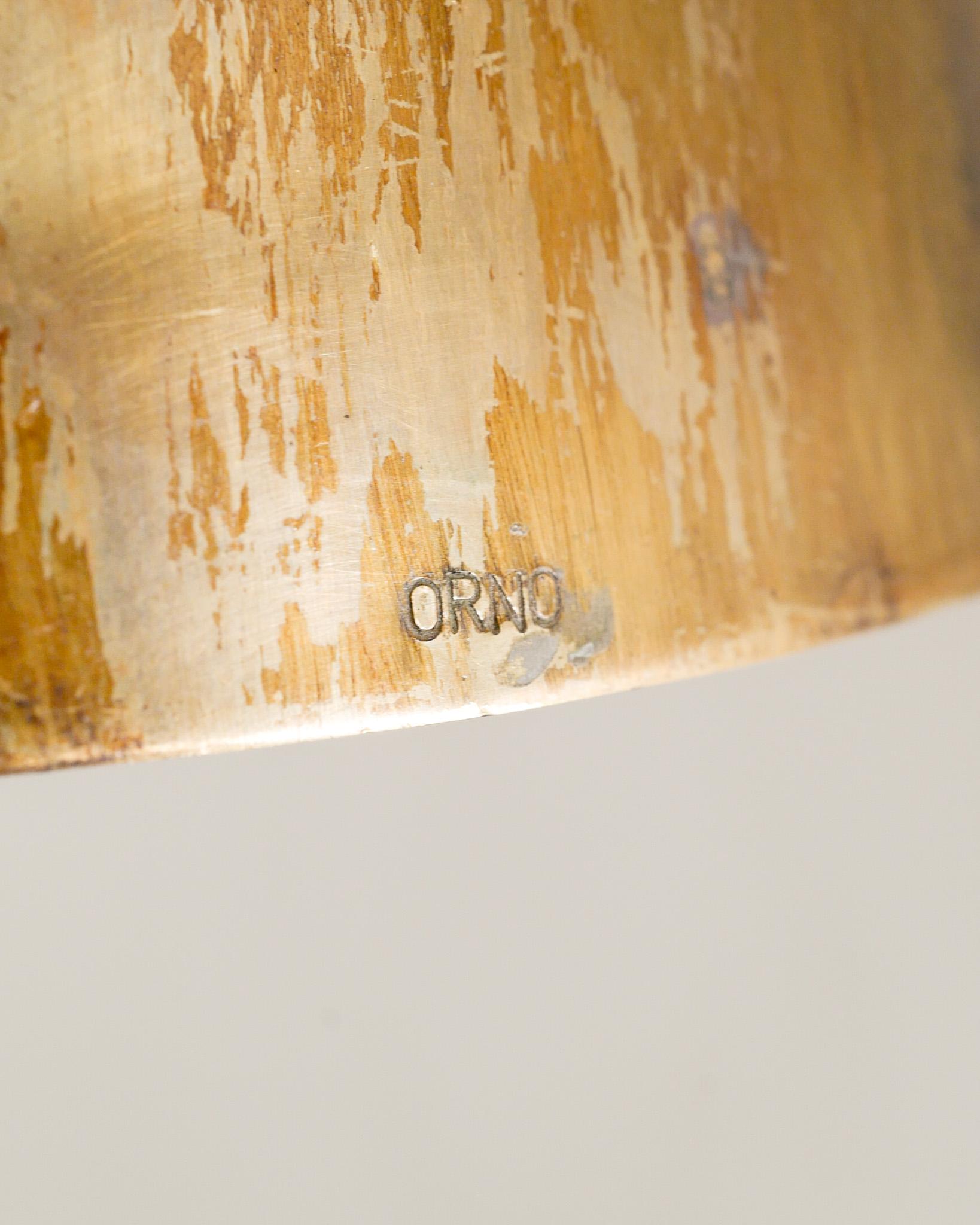 Finnish Mid Century Brass Ceiling Lamp by Lisa Johansson Papé for Orno Oy, 1940s For Sale 1