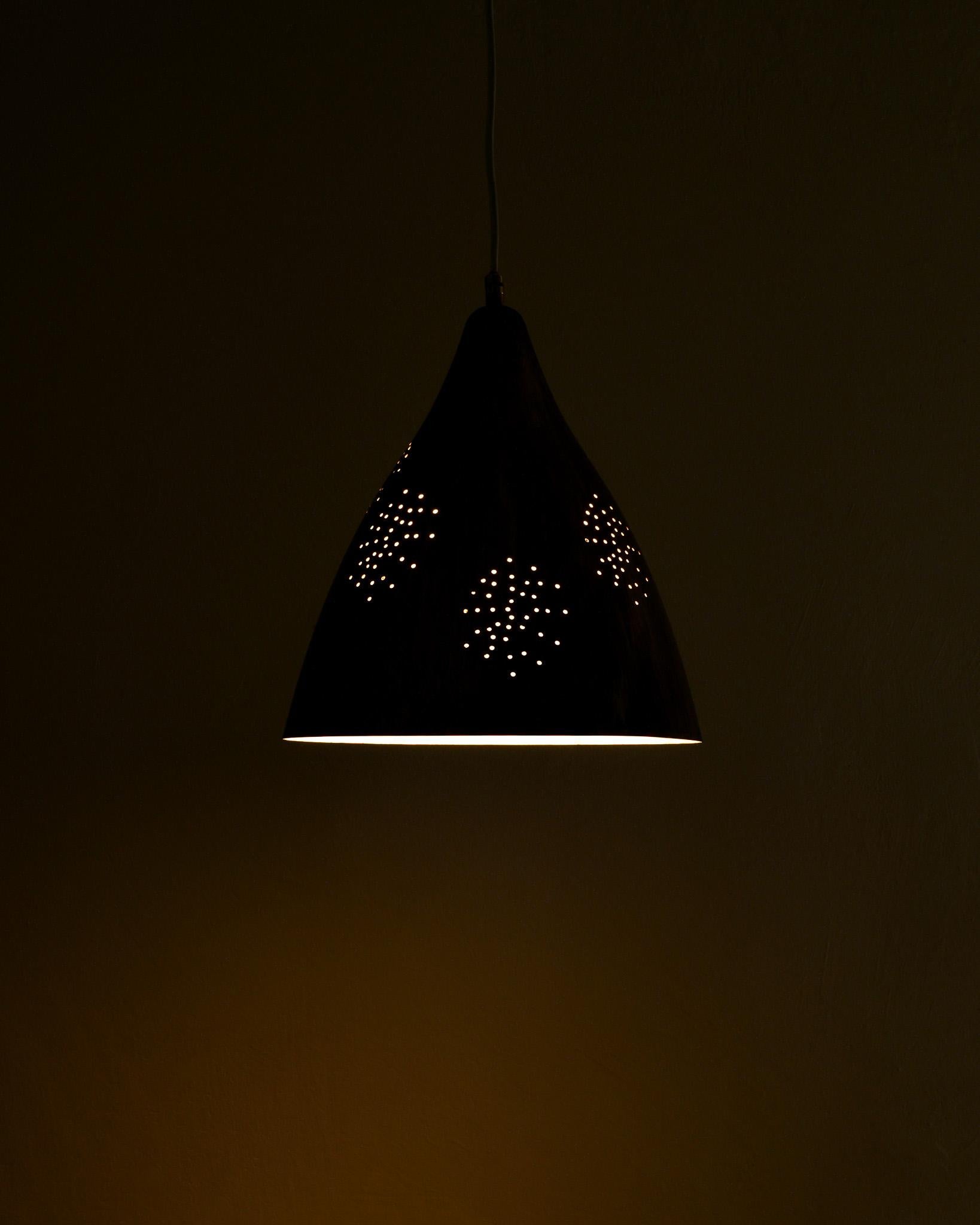 Finnish Mid Century Brass Ceiling Lamp by Lisa Johansson Papé for Orno Oy, 1940s For Sale 2