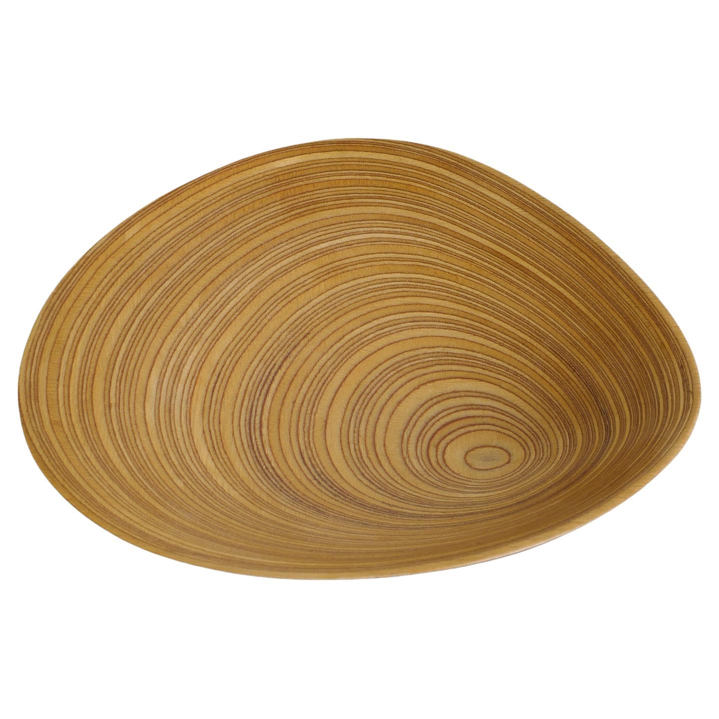 Finnish Mid Century Decorative Birch Wooden Dish Bowl by Tapio Wirkkala, 1950s en venta