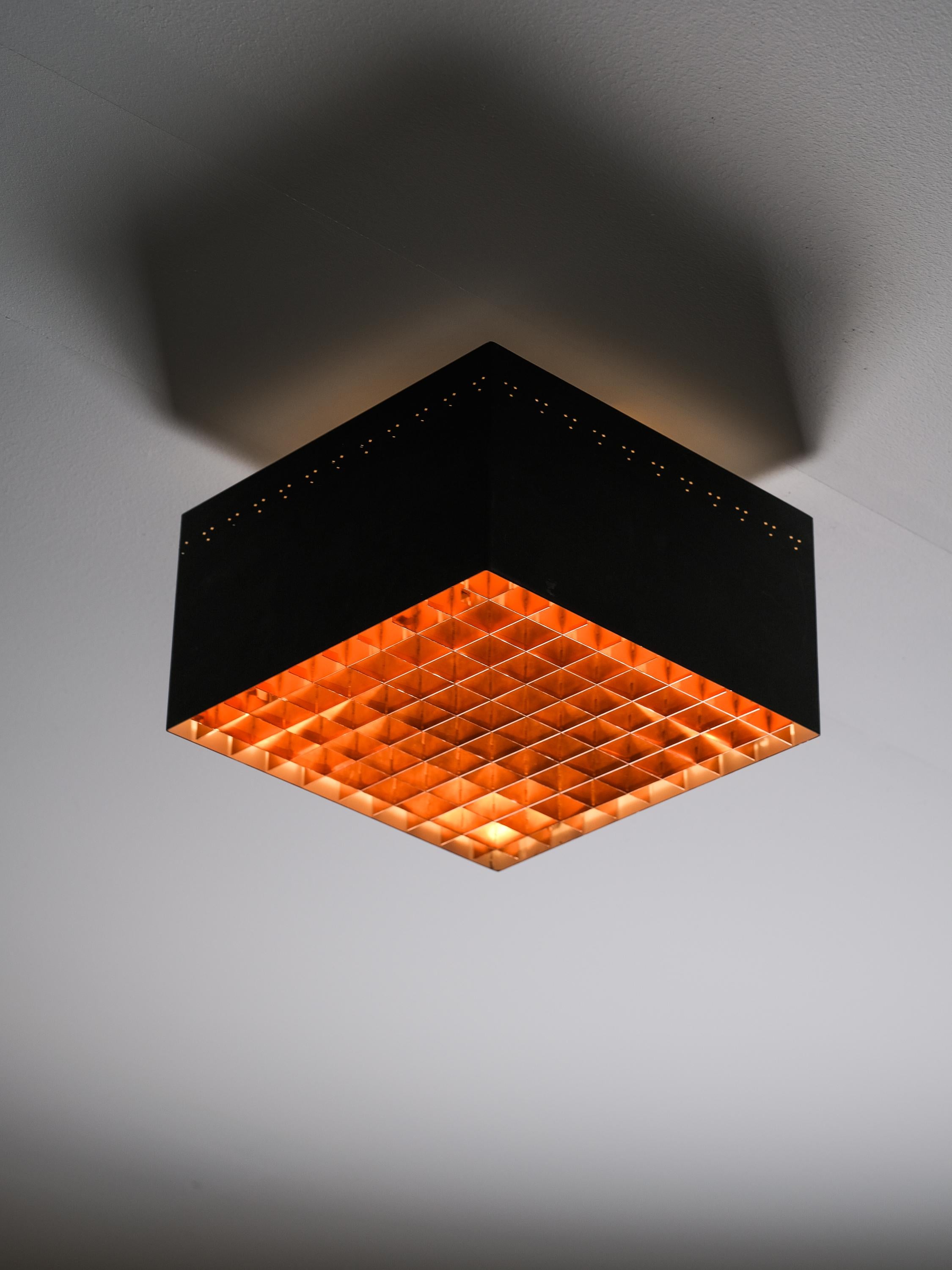 Finnish Mid-Century Flush Mount ”Starry Sky” Ceiling Light in Paavo Tynell Style In Good Condition For Sale In Karis, Nyland