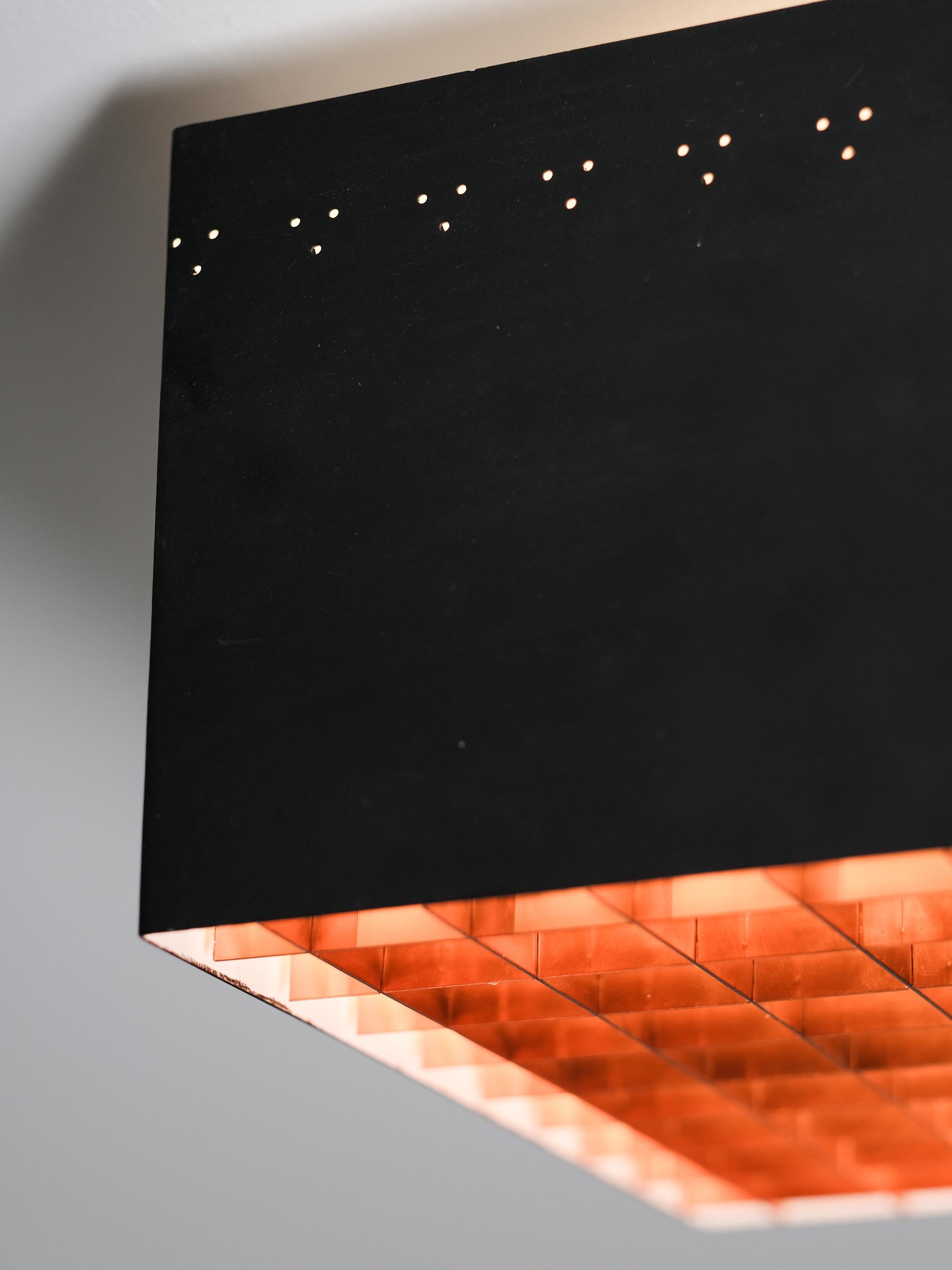 Metal Finnish Mid-Century Flush Mount ”Starry Sky” Ceiling Light in Paavo Tynell Style For Sale