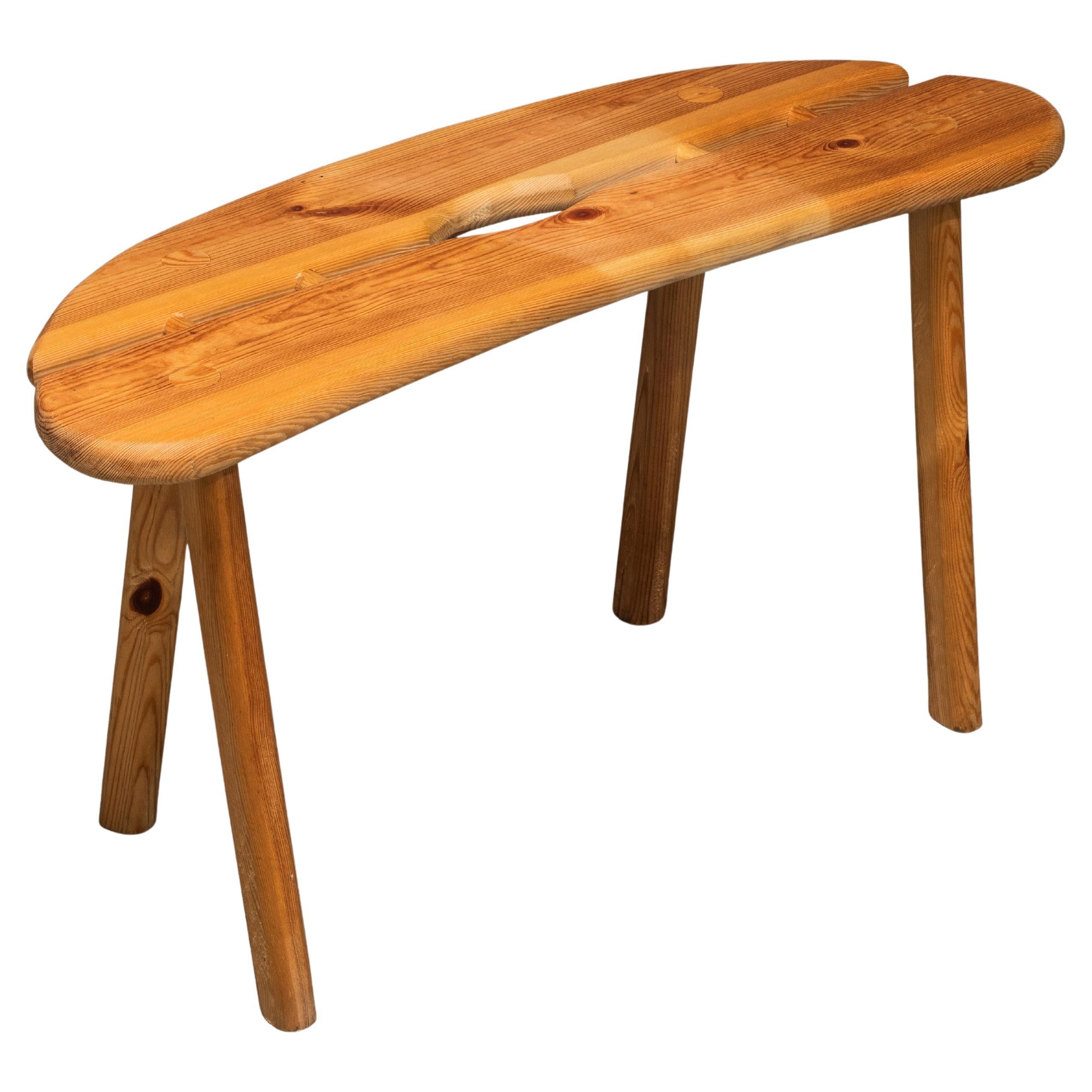 Finnish Mid-Century Sauna Stool / Bench in Solid Pine For Sale