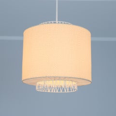 Finnish Mid-Century Modern Ceiling Pendant in Metal, Plastic, and Paper, 1950s