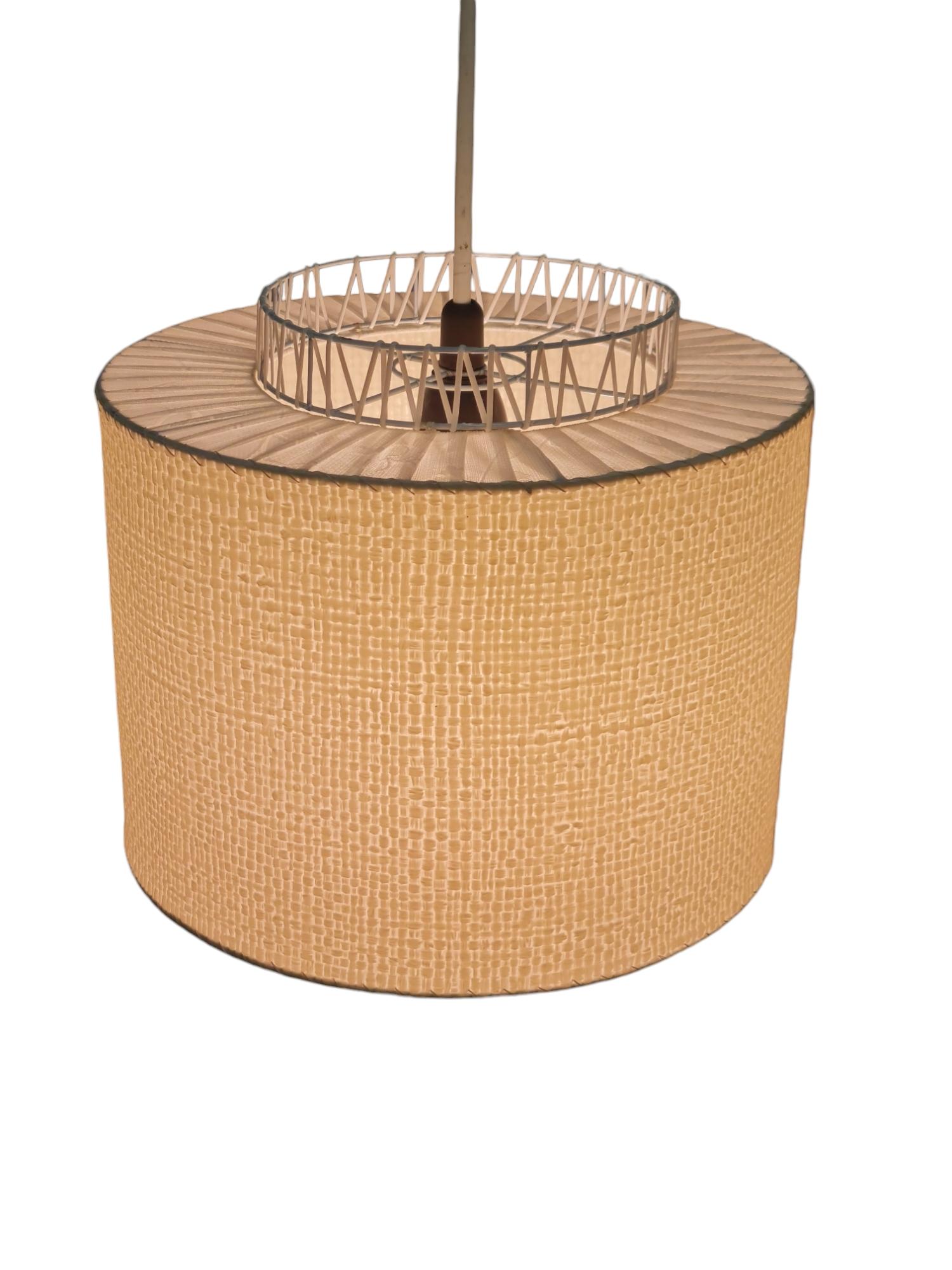 Finnish Mid-Century Modern Ceiling Pendant in Metal, Plastic, and Paper, 1950s For Sale 3