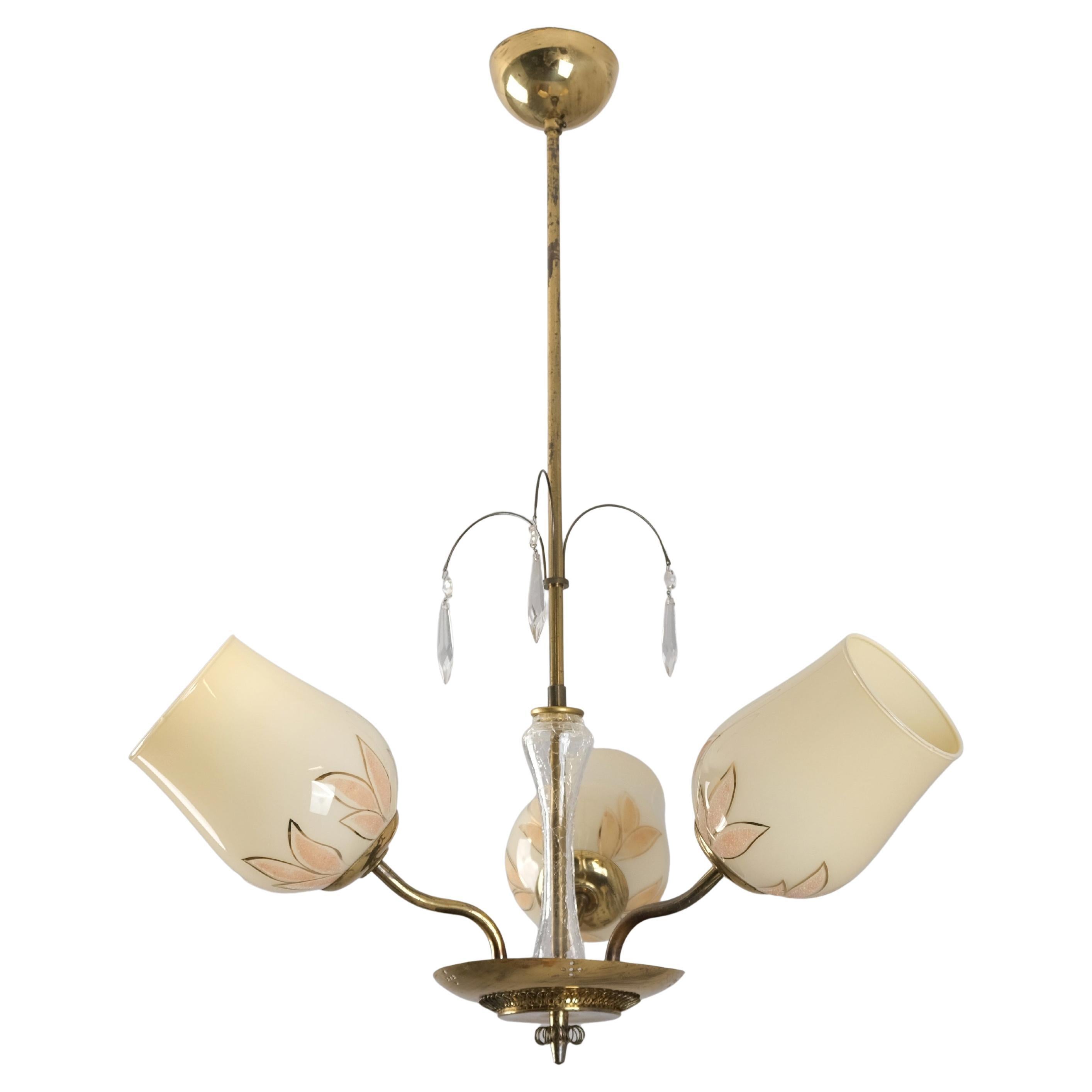 Lampadario vintage modello 62-004/3, Stockmann Tukku, Finlandia, anni '50