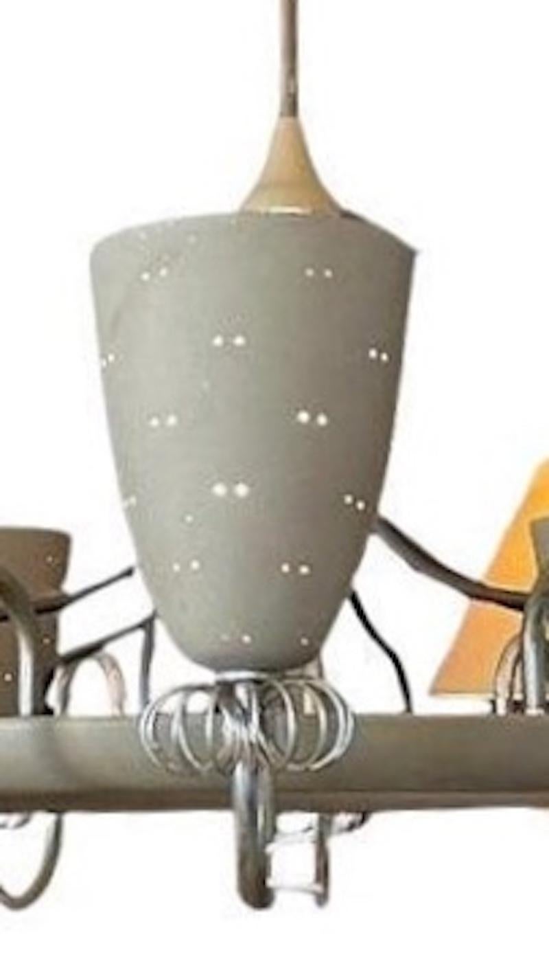 Painted Finnish Mid-Century Twelve Arm Lightolier Ballerina Chandelier by Paavo Tynell