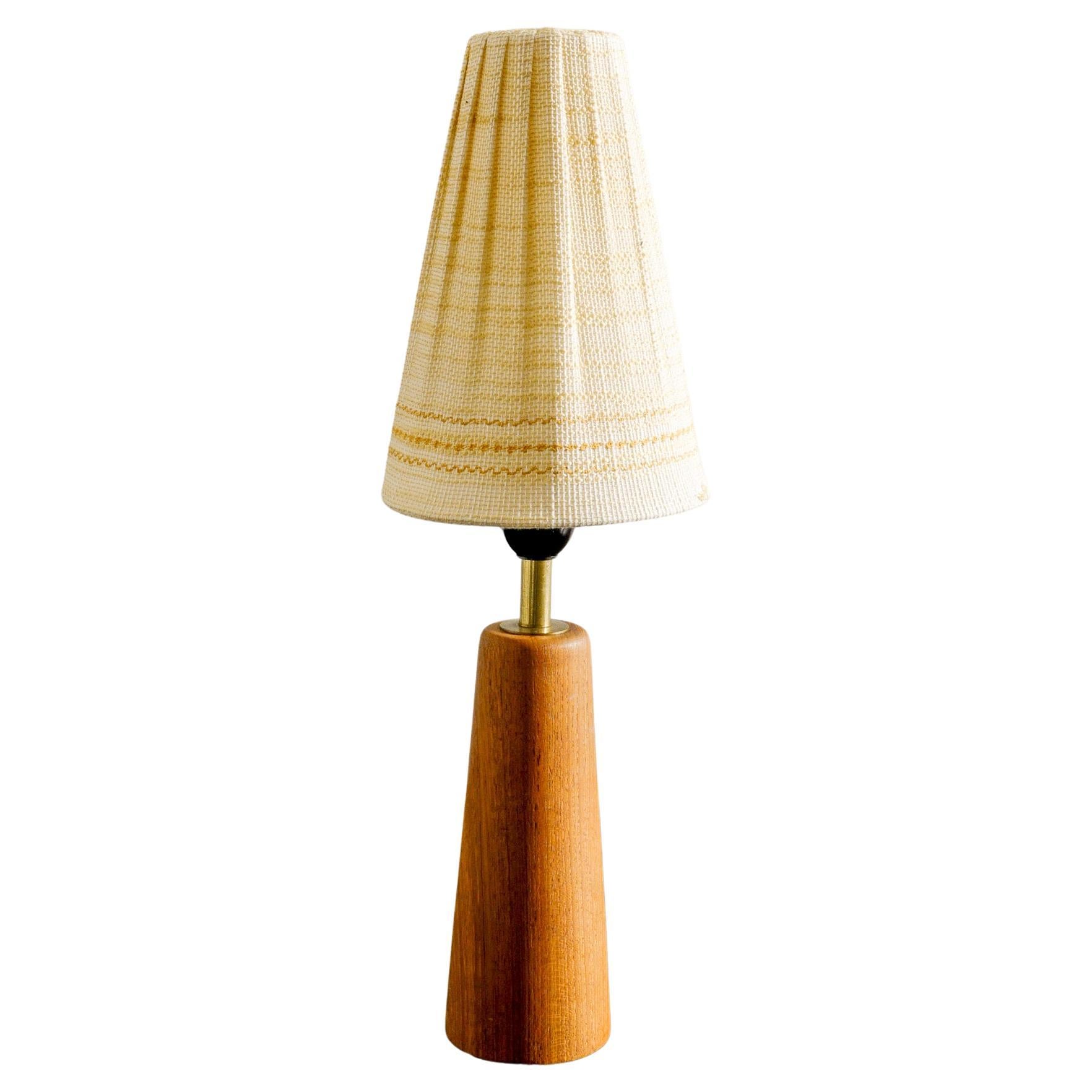 Finnish Mid Century Wooden Teak Table Lamp in Style Lisa Papé Johansson, 1970s For Sale