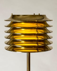 Finnish Midcentury Modern Brass Floor Lamp by Kai Ruokonen for Orno, 1970s