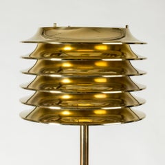 Finnish Midcentury Modern Brass Floor Lamp by Kai Ruokonen for Orno, 1970s