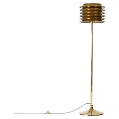 Finnish Midcentury Modern Brass Floor Lamp by Kai Ruokonen for Orno, 1970s