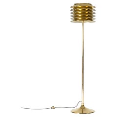 Finnish Midcentury Modern Brass Floor Lamp by Kai Ruokonen for Orno, 1970s