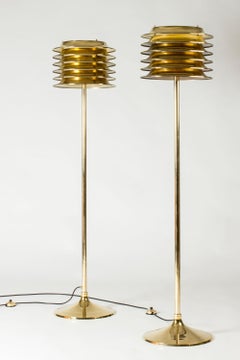 Finnish Midcentury Modern Brass Floor Lamps by Kai Ruokonen for Orno, 1970s