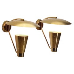 Finnish Model "EY-42" Brass Wall Lights for Itsu, Finland, 1950s