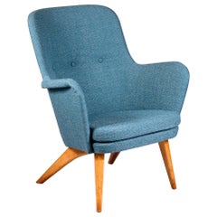 Finnish Modern Blue Easy Chair "Grand Pedro" by Carl-Gustaf Hiort af Ornäs, 1952