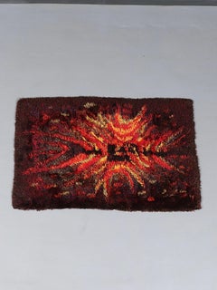 Finnish Modern Rya Rug “Tulikukka” by Satu Peura, c.1960’s