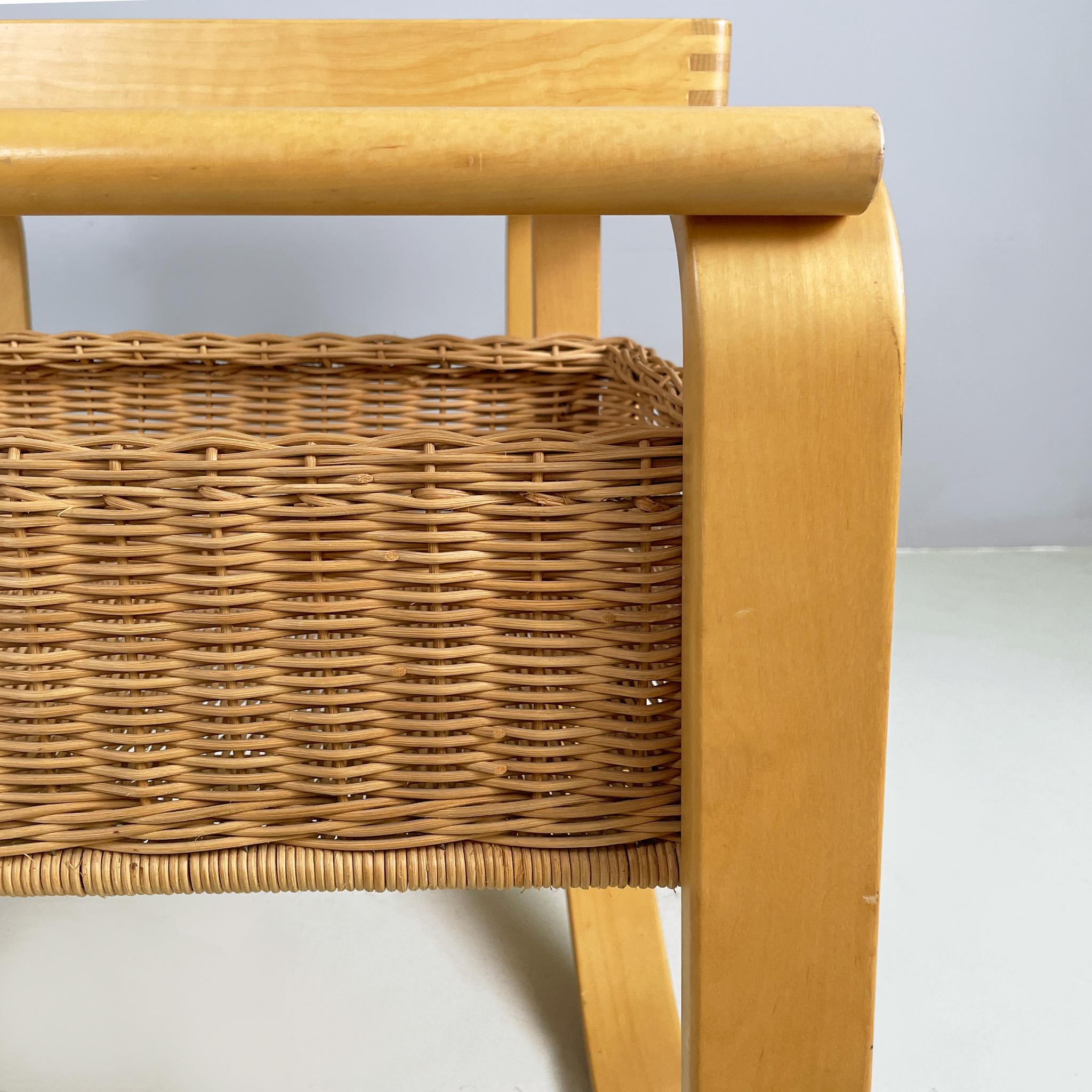 Finnish modern wood, wicker Cart Tea Trolley 900 by Alvar AAlto for Artek, 1970s For Sale 10