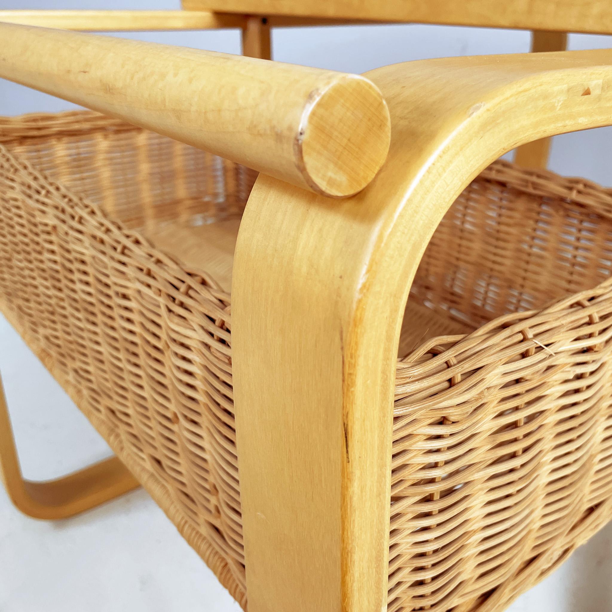 Finnish modern wood, wicker Cart Tea Trolley 900 by Alvar AAlto for Artek, 1970s For Sale 11