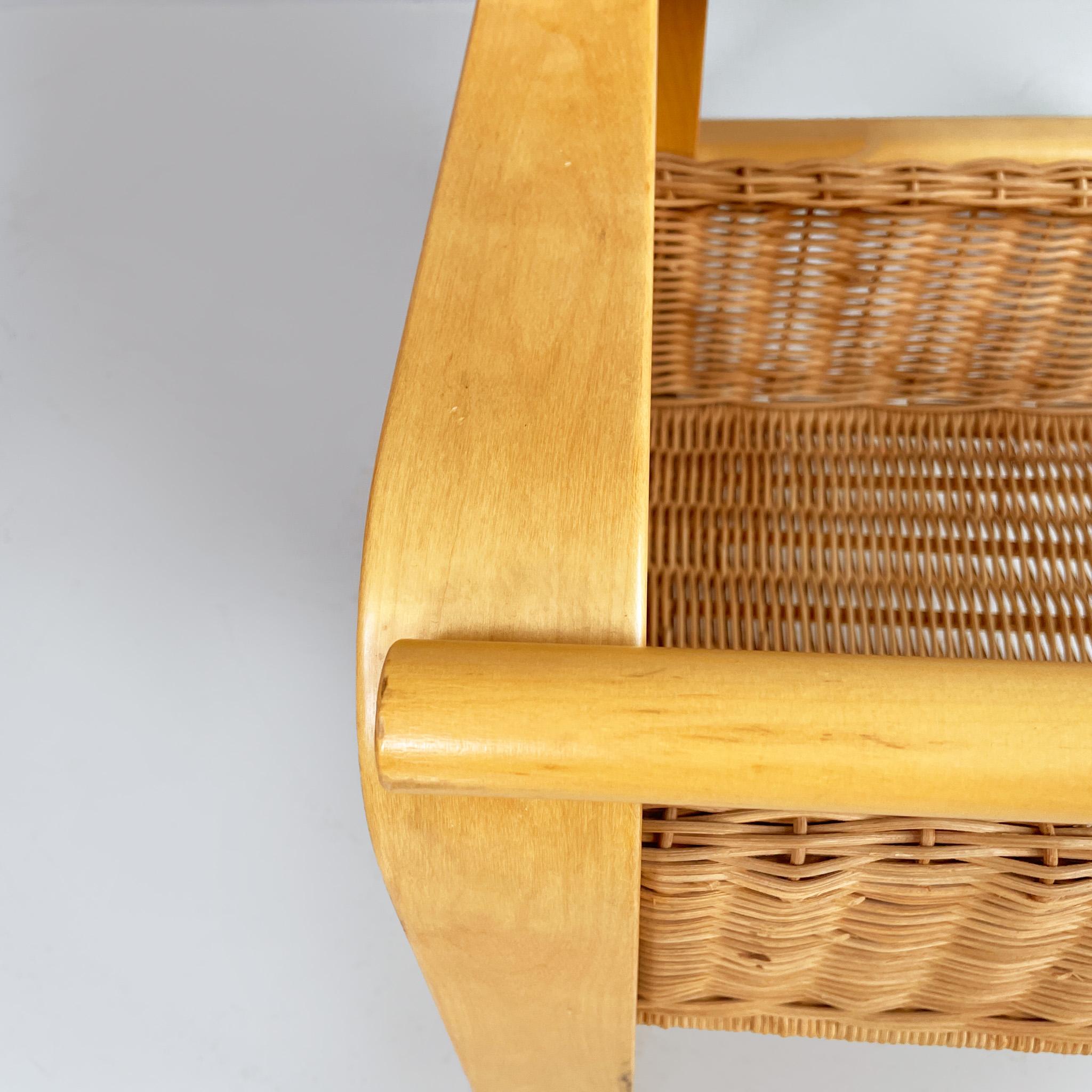 Finnish modern wood, wicker Cart Tea Trolley 900 by Alvar AAlto for Artek, 1970s For Sale 12