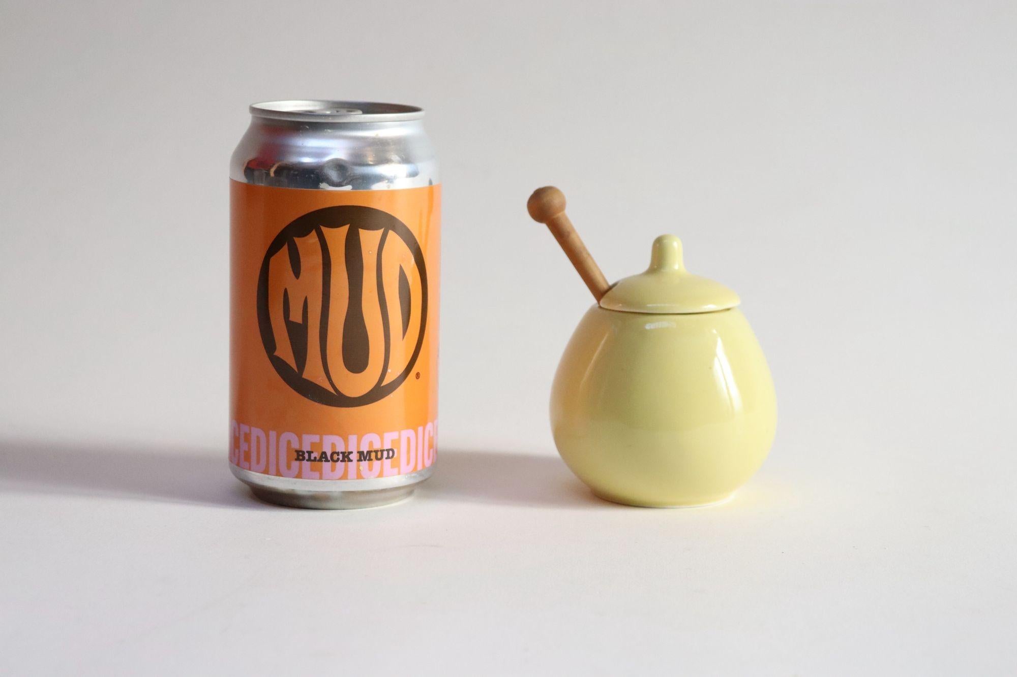 Pot à moutarde / pot à miel moderne finlandais en céramique jaune par Kaj Franck pour Arabia en vente 3