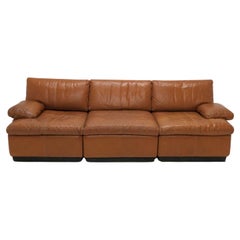 Vintage Finnish Modular Leather Sofa by BJ Dahlquist, 1970