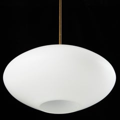 Finnish opal pendant light, Opal and brass circa 1960