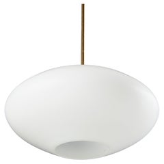 Finnish opal pendant light, Opal and brass circa 1960