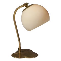 Finnish Opaline Glass Table/Wall Lamp, 1950s