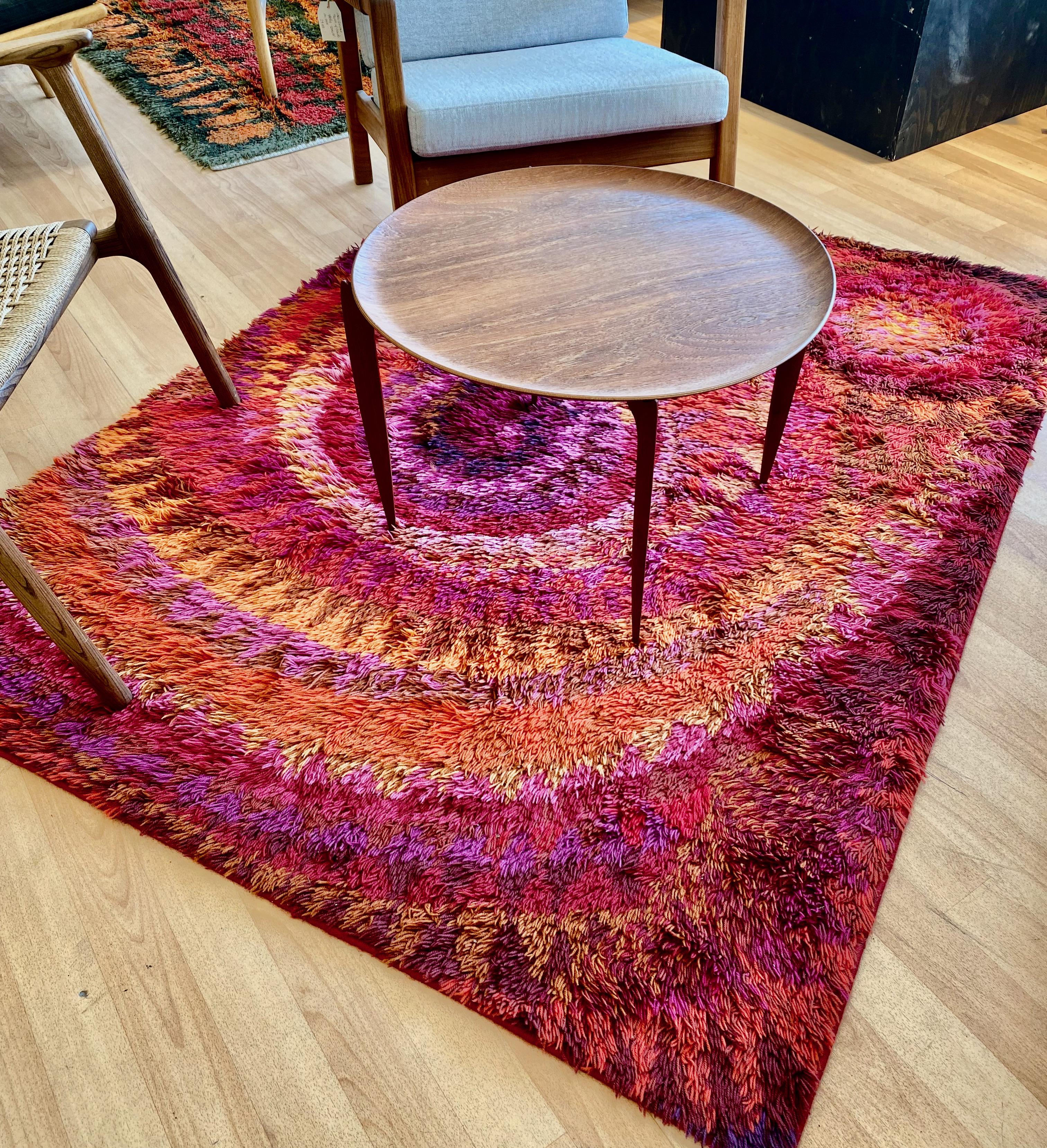 Hand-Woven Finnish pile rug 