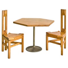Finnish Pine Bistro Table and 'Rantasipi' Chairs by Arnold Lerber, 1970s