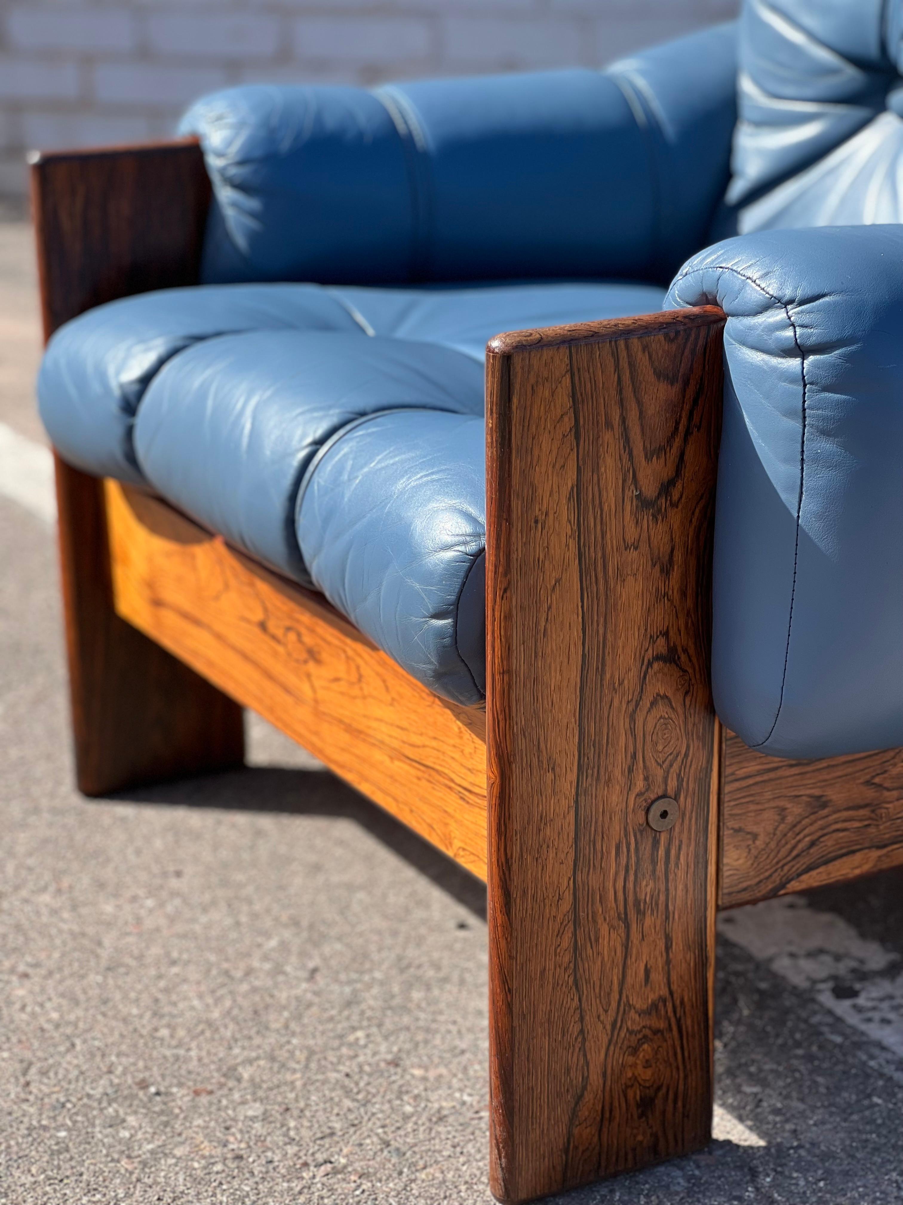 Late 20th Century Finnish Rosewood and Leather Armchair by Kalustekiila, circa 1970s