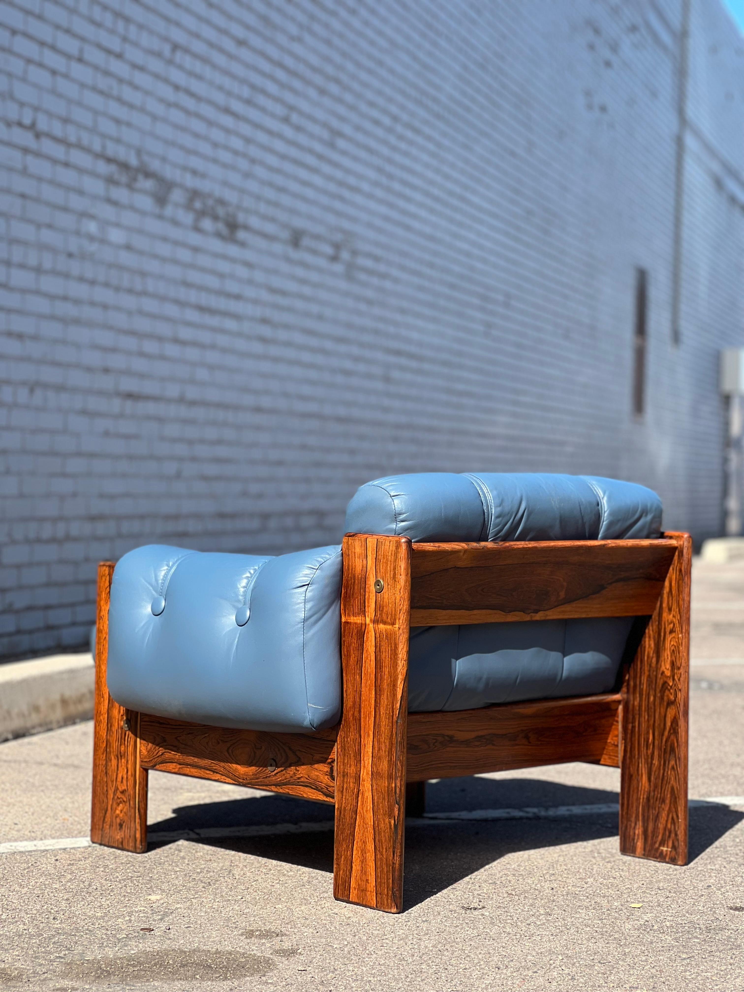 Finnish Rosewood and Leather Armchair by Kalustekiila, circa 1970s 1