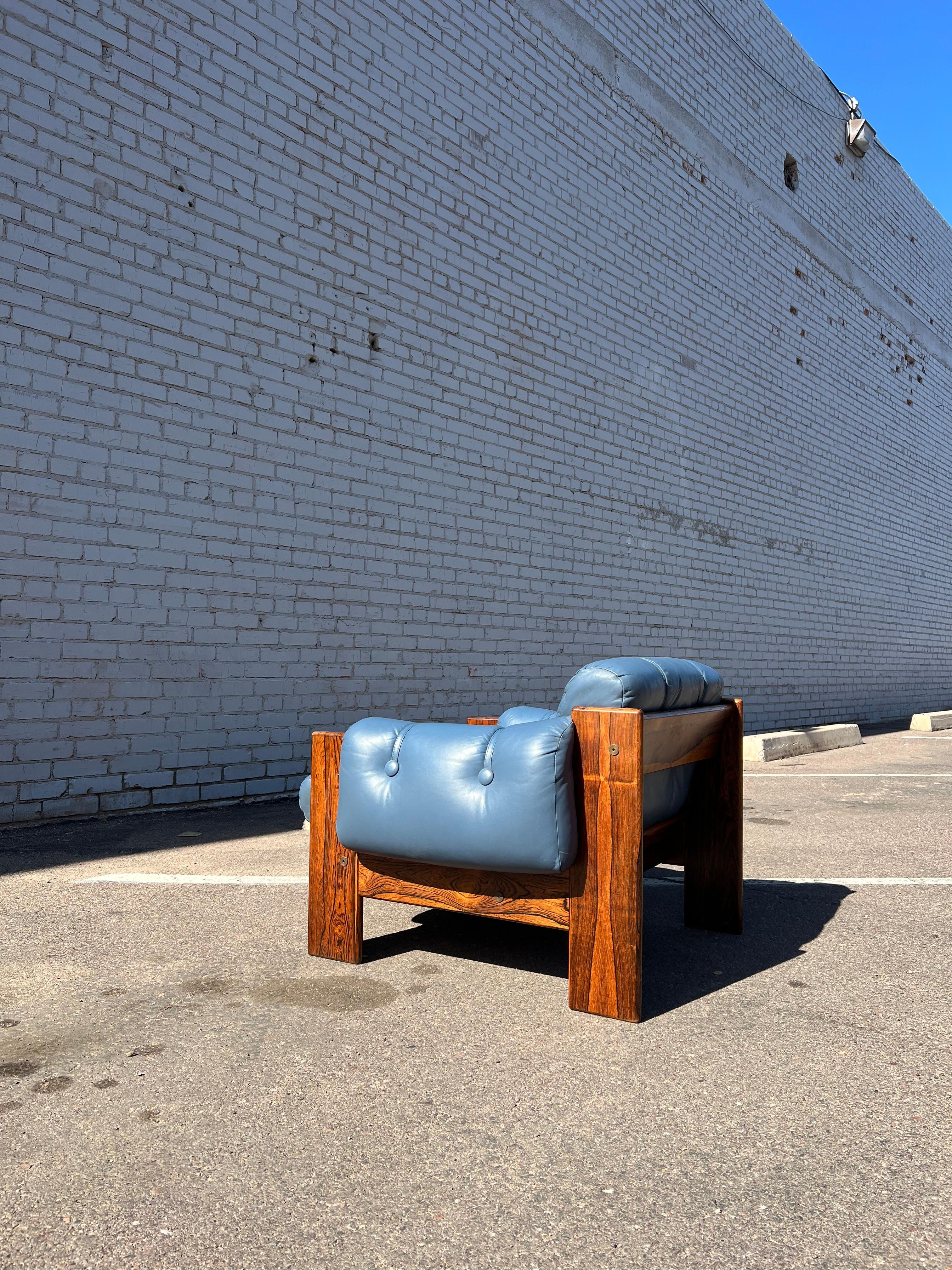 Finnish Rosewood and Leather Armchair by Kalustekiila, circa 1970s 2