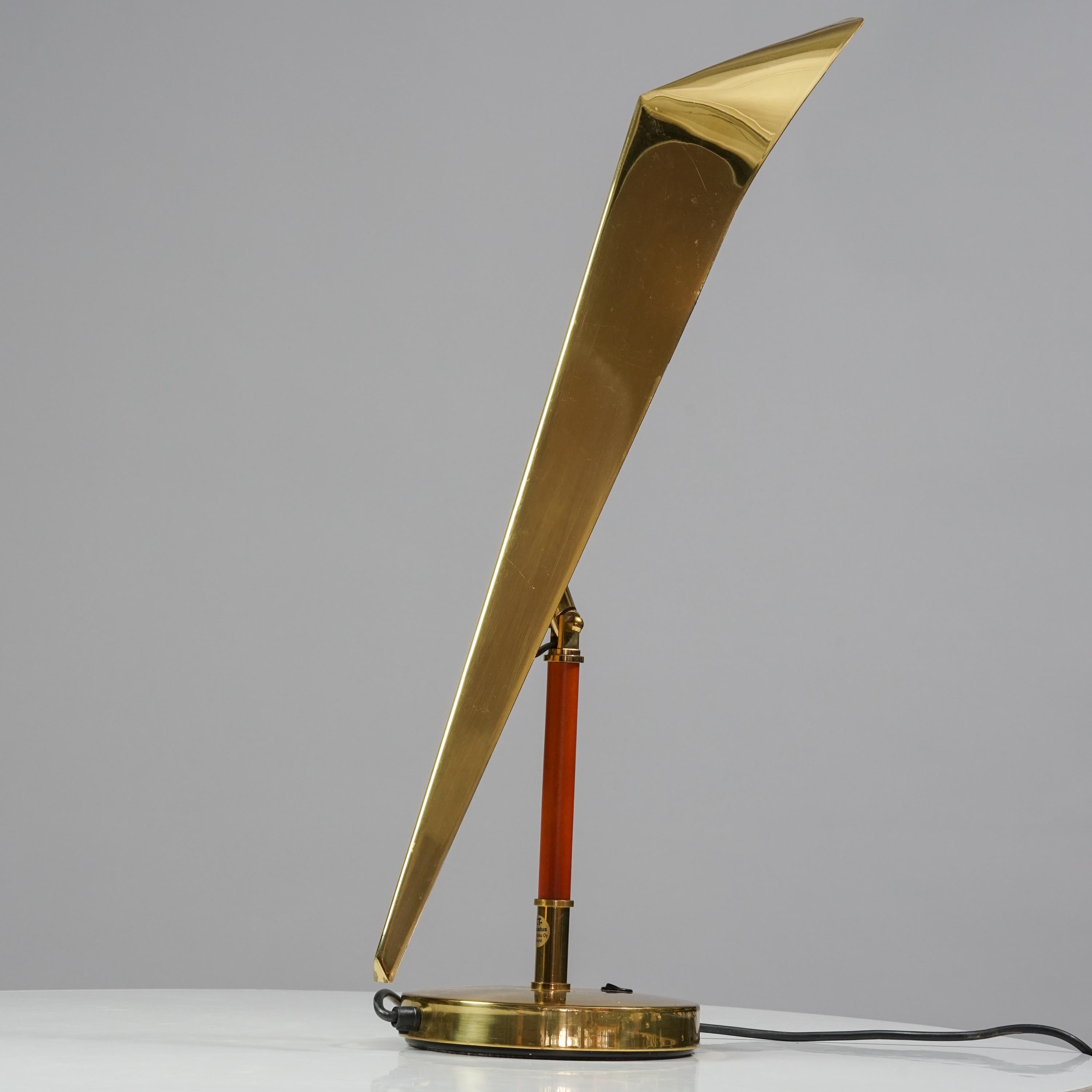 Mid-20th Century Finnish Scandinavian Modern Brass Table Lamp by KT-Valaistus, 1950s/1960s