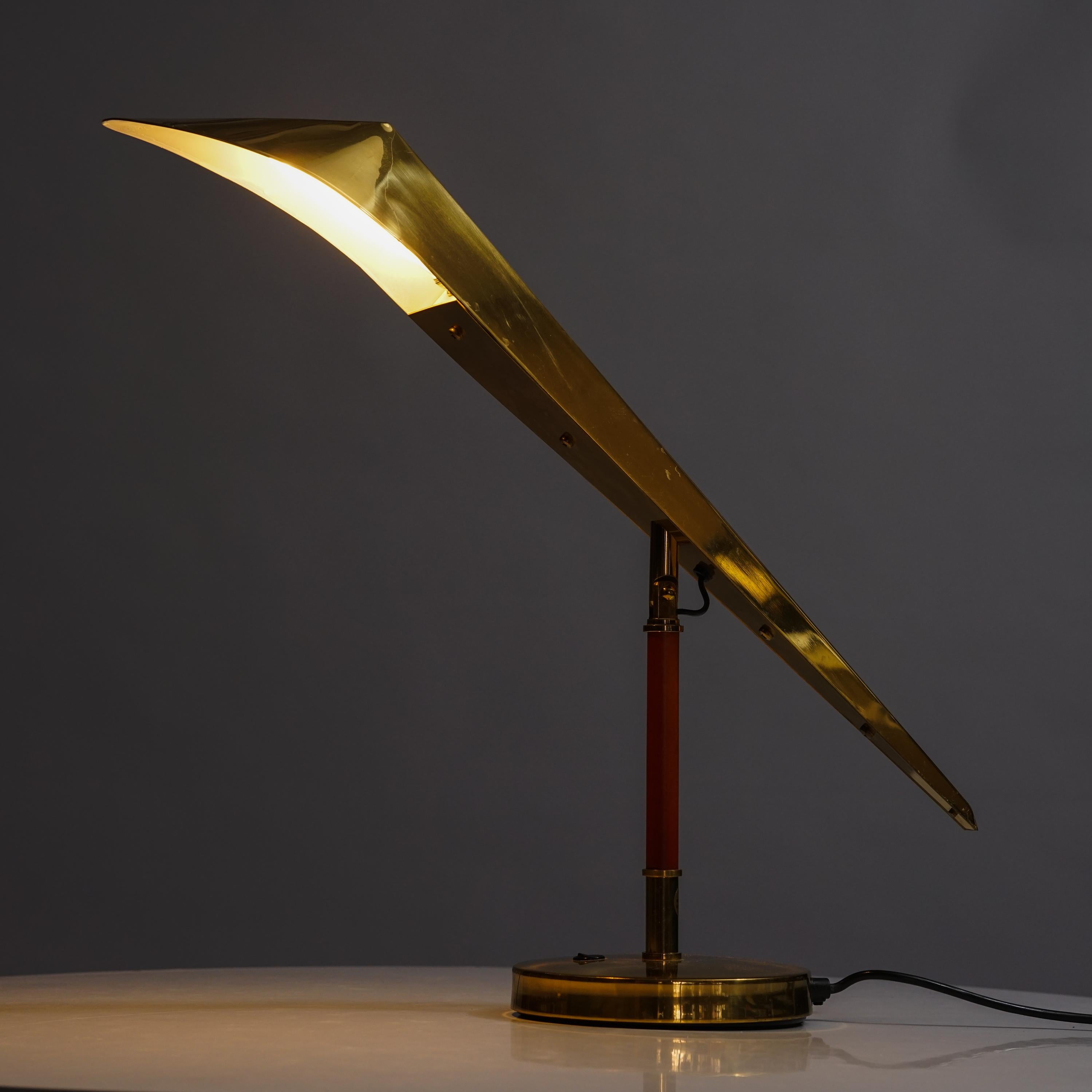 Finnish Scandinavian Modern Brass Table Lamp by KT-Valaistus, 1950s/1960s 1