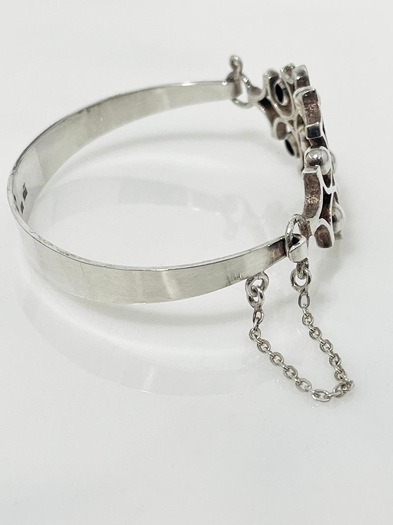 Silver Finnish silver bracelet by Alpo Tammi Koru, 1970s For Sale