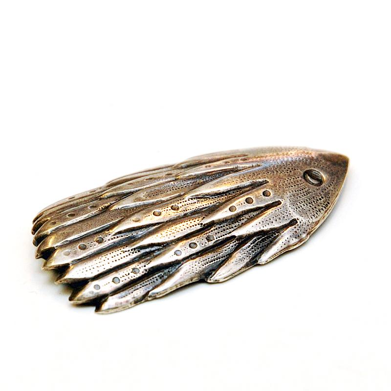 Modern Finnish Silver hedgehog brooch by Kirsti Ilvessalo - Kalevala Koru 1940s