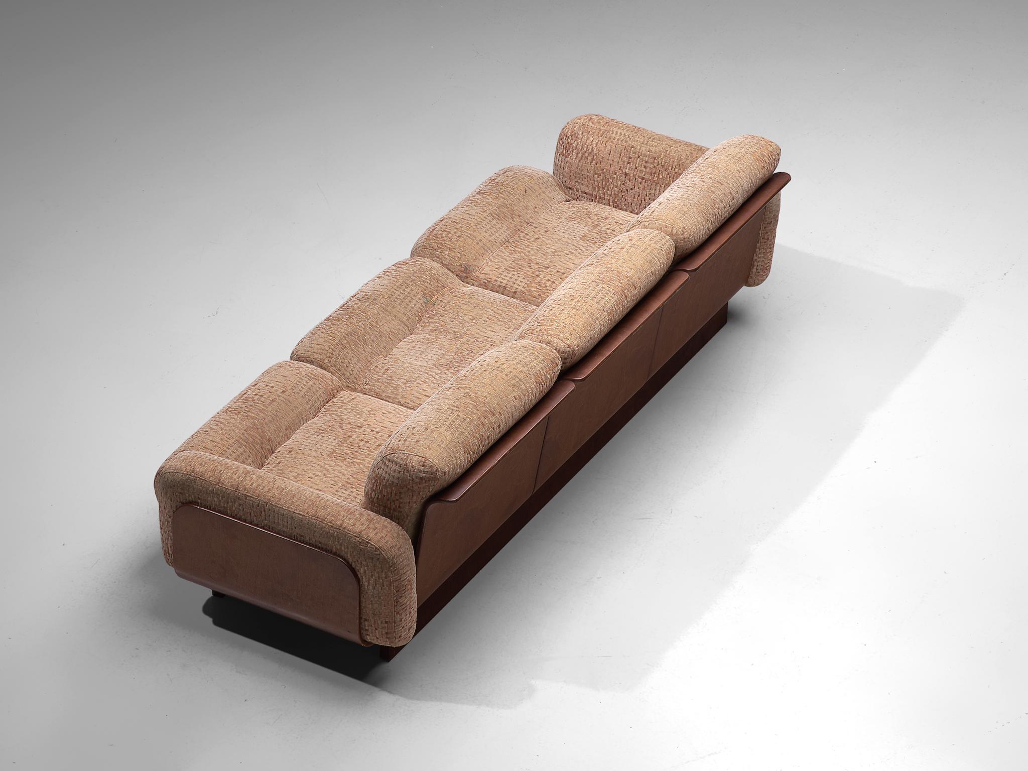 Finnish Sofa in Teak and Patterned Upholstery 1