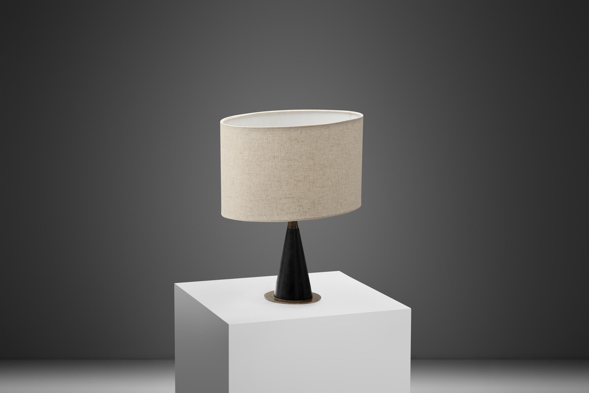 Fabric Finnish Table Lamp by Maria Lindeman, Finland Mid-20th Century For Sale