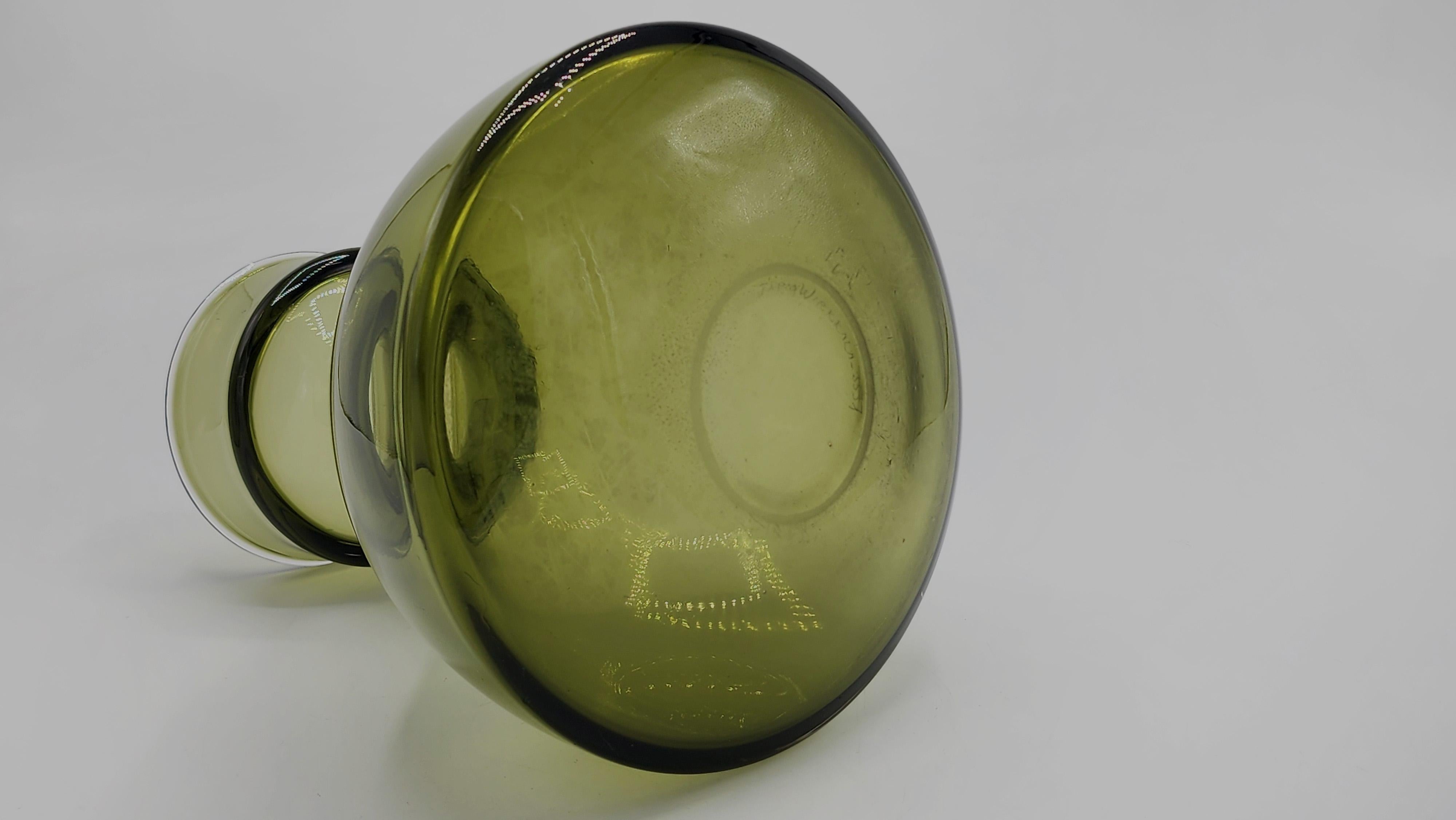 Jarrón de cristal finlandés Tapio Wirkkala Moderno de mediados de siglo en venta