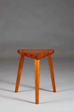 Finnish triangular pine wood stool, c. 1950's